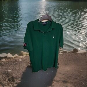 VTG Ralph Lauren XL Green  Custom Fit US Open 2009Short Sleeve Polo 100%C G-029